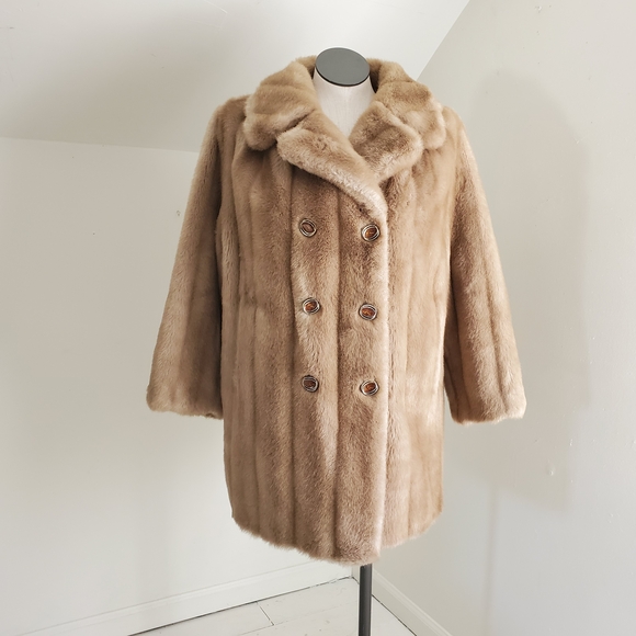 Tissavel of France Jackets & Blazers - Vintage Tissavel Neutral Faux Fur Coat